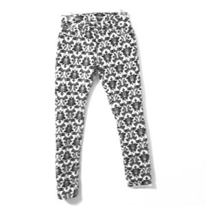 Maurices Black and White Skinny Pants with Damask Print